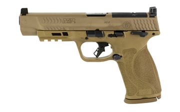 Picture of Smith & Wesson M&P9 M2.0, Striker Fired, Semi-automatic, Polymer Frame Pistol, Full Size, 9MM, 5" Barrel, Optics Ready, Armornite Finish, Flat Dark Earth, Aggressive Grip Texture, 3 Dot Sights, 17 Rounds, 2 Magazines 13569
