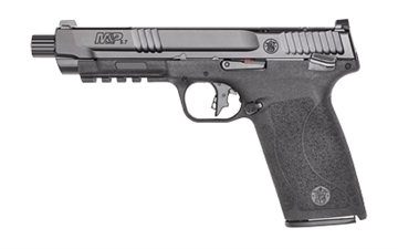 Picture of Smith & Wesson M&P, Semi-automatic, Single Action Only Internal Hammer Fired, Full Size, 5.7X28MM, 5" Threaded Barrel, Optics Ready, Manual Thumb Safety, Optic Height Sights, Black, 22 Rounds, 2 Magazines 13347