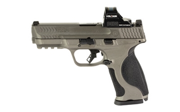 Picture of Smith & Wesson M&P9 M2.0 Metal, Striker Fired, Semi-automatic, Metal Frame Pistol, Full Size, 9MM, 4.25" Barrel, Cerakote Finish, Tungsten Gray, Three Dot Sights, 17 Rounds, 2 Magazines, Includes Holosun HS407C X2 Red Dot Optic 13971