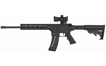 Picture of Smith & Wesson M&P15-22, Semi-automatic, AR, 22LR, 16.5" Threaded Barrel, Black, 25Rd, 10" M&P Slim Handguard with Magpul M-LOK, MP100 4MOA Red/Green Dot Optic Included 12722