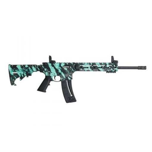 Picture of S&W M&P15-22 Sport Robin's Egg Blue Platinum Finish Rifle .22LR 25rd Magazine 16.5" Barrel - USED 12066U
