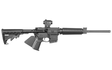 Picture of Smith & Wesson M&P 15, Sport II, Optics Ready, Semi-automatic, AR, 556NATO, 16" Barrel, Black, Black Fixed Stock, 1 Mag, 10Rd, Flattop Receiver, Crimson Trace CTS-103 Red/Green Dot Sight Included, 4MOA Dot, California Compliant 12938