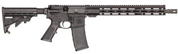 Picture of Smith & Wesson M&P 15 Sport III, Semi-automatic Rifle, AR, 223 Remington/556NATO, 16" Barrel, A2 Flash Hider, Anodized Finish, Black, Mid Length Gas System, 15" Free Float M-LOK Handguard, 6-Position Collapsible Stock, A2 Grip, 30 Rounds, 1 Magazine 13807