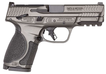 Picture of Smith & Wesson M&P M2.0 Metal, Semi-automatic, Striker Fired, Aluminum Frame Pistol, Compact, 9MM, 4" Barrel, Optic Ready, Manual Safety, Tungsten Gray Cerakote Finish, Gray, 10 Rounds, 2 Magazines 14104
