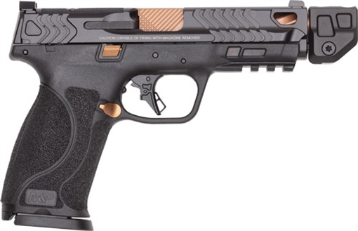 Picture of SMITH AND WESSON & WESSON M&P9 M2.0 9MM 4.869IN BARREL 17RD BLACK/COPPER PVD OR TS INCLUDES 23 RD MAG TALO 14618 14618