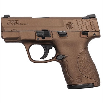 Picture of S&W M&P9 Shield Burnt Bronze Handgun 9mm Luger 8rd Magazine 3.1" Barrel Thumb Safety FDE/Tan-USED 13288U