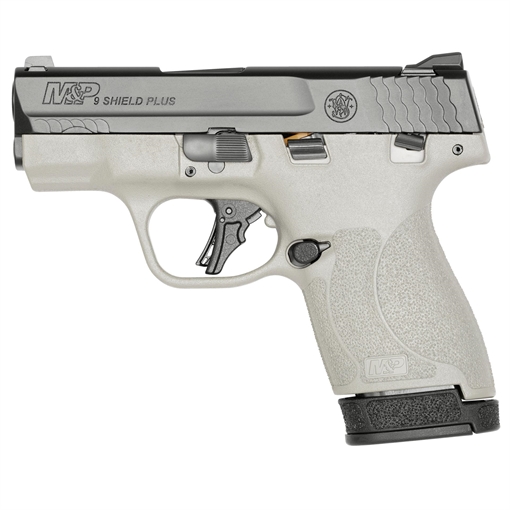 Picture of S&W M&P9 Shield Plus Handgun 9mm Luger 10rd & 13rd Magazines (2) 3.1" Barrel Manual Safety Gray Frame 13637