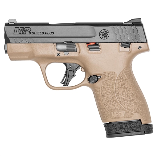 Picture of S&W M&P9 Shield Plus Handgun 9mm Luger 10rd & 13rd Magazines (2) 3.1" Barrel Manual Safety Magpul FDE Frame 13639