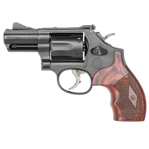 Picture of Smith & Wesson Model 19 Performance Center Carry Comp 357 Mag or 38 S&W Spl +P Blued Carbon Steel 2.50" PowerPort Barrel, 6rd Cylinder & K-Frame, Tritium Front Night Sight, Custom Wood Grip 13323