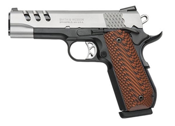 Picture of Smith & Wesson 1911, Performance Center, Single Action Only, Semi-automatic, Metal Frame Pistol, Champion Size, 45 ACP, 4.25" Barrel, Scandium Alloy, Matte Finish, Duo-Tone, Orange G10 Grips, Fixed Sights, Ambidextrous Safety, 8 Rounds, 2 Magazines 170344