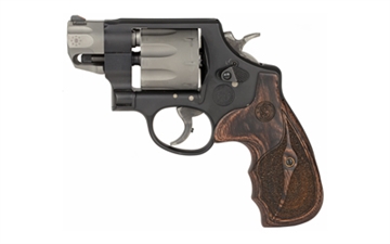 Picture of Smith & Wesson Model 327, Performance Center, Double Action, Metal Frame Revolver, N-Frame, 357 Magnum, 2" Barrel, Scandium, Matte Finish, Black, Wood Grips, Integral U-Notch Rear Sight, Orange Ramp Front Sight, 8 Rounds, Performance Center Tuned Action 170245 022188702453