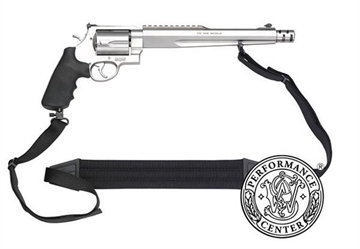 Picture of Smith & Wesson Model 500, Comped Hunter, Performance Center, Double Action/Single Action, X-Frame, 500 S&W, 10.5" Barrel, Stainless Steel, Silver, Rubber Grips, Adjustable Rear Sight, 5 Rounds, Performance Center Tuned Action 170231 022188702316