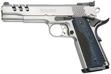 Picture of S&W PC Model 1911 Handgun .45 ACP 9rd Magazine 5" Stainless Barrel Blue Grip - USED 170343U