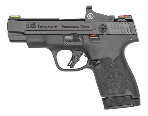 Picture of S&W PC M&P 9 Shield Plus Crimson Trace Handgun 9mm Luger 10rd Magazine 4" Barrel No Thumb Safety Black USED 13251U
