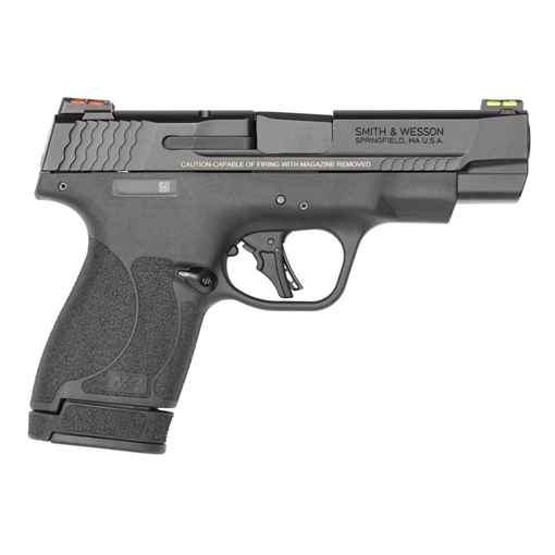 Picture of S&W PC M&P 9 Shield Plus Fiber Optic Handgun 9mm Luger 10rd Magazine 4" Barrel No Thumb Safety Black USED 13252U