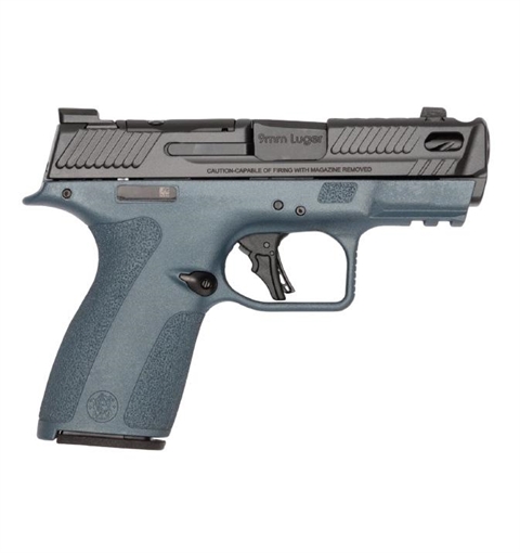 Picture of S&W PC Shield-X Carry Comp Blue Titanium Handgun 9mm Luger 13(1)&15(1)rd Magazines 3.6" Ported Barrel Thumb Safety 14855