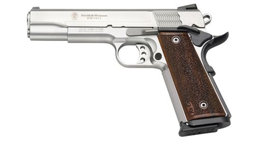 Picture of S&W PC SW1911 Pro Series Brown Grip Handgun 9mm Luger 10rd Magazine 5" Barrel Stainless-DEMO 178017U