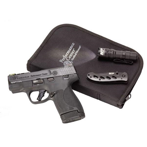 Picture of S&W Performance Center M&P 9 Shield Plus Handgun with Carry Kit 9mm Luger 10rd Magazine 4" Ported Barrel Black USED 13255U