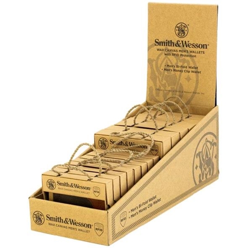 Picture of S&W POP Wallets Display (12pcs) Waxed 49682