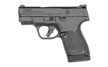 Picture of Smith & Wesson M&P9, Shield Plus, Striker Fired, Semi-automatic, Polymer Frame Pistol, Micro-Compact, 9MM, 3.1" Barrel, Armornite Finish, Black, Tritium Night Sights, No Thumb Safety, Flat Face Trigger, 3 Magazines, (2) 13-Round and (1) 10-Round 13250