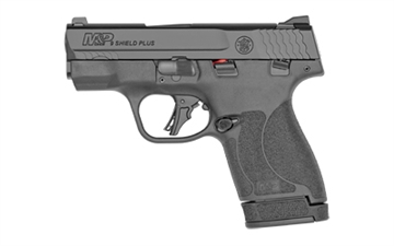 Picture of Smith & Wesson Shield Plus, M&P9, Semi-automatic, Striker Fired Polymer Frame Pistol, Micro-Compact, 9MM, 3.1" Barrel, Armornite Finish, Black, White Dot Sights, Manual Thumb Safety, Flat Face Trigger, 2 Magazines, (1) 10-Round (1) 13-Round 13246