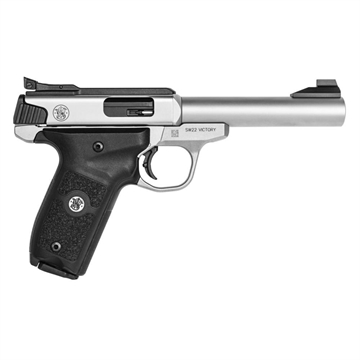 Picture of S&W SW22 Victory Target Model Handgun .22 LR 10rd Magazine 5.5" Barrel Silver with Black Grip MA Compliant - USED 11536U