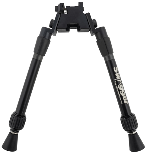 Picture of Swagger Sea12 Extreme Angle Bipod with Black Finish, Picatinny Attachment & 9-12" Vertical Adjustment SWAGBPSEA12