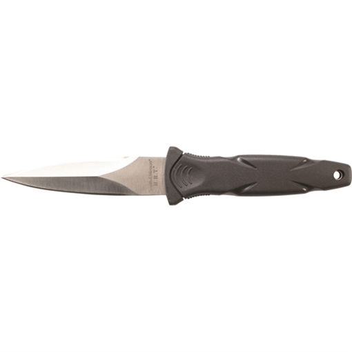 Picture of Smith & Wesson Knives H.R.T. 3.50" Fixed Spear Point Plain Black TPR Handle Includes Sheath 7.5" OAL SWHRT3