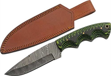 Picture of SZCO RITE EDGE 5" TREE RIDGE MICARTA DAMASCUS CP W/SHEATH DM1309