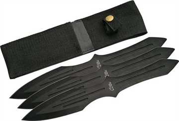 Picture of SZCO RITE EDGE 9.75" THROWING KNIFE BLACK 3PC SET W/SHEATH 211230BK