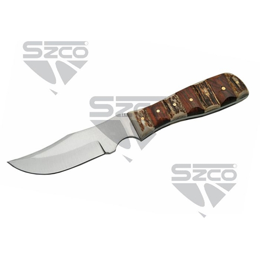 Picture of SZCO SZCO Stag and Wood Skinner Knife 8 in. SS-7020