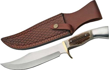 Picture of SZCO STEEL STAG 8" IRON COUGAR DEER ANTLER HANDLE SS BLADE SS3320