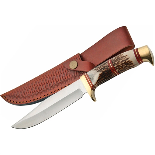 Picture of SZCO STEEL STAG 5.75" STEEL WOLF STAG HUNTER W/SHEATH SS3318