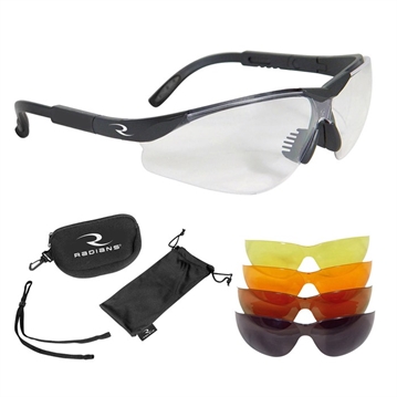 Picture of Radians T-85 Shooting Glass Kit Adult Clear/Smoke Gray/Amber/Copper/Orange Lens Polycarbonate Black Frame T85RC