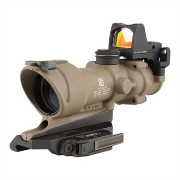 Picture of Trijicon ACOG ECOS Combo Flat Dark Earth 4x32mm Illuminated Amber Crosshair .223 BDC Reticle 100555
