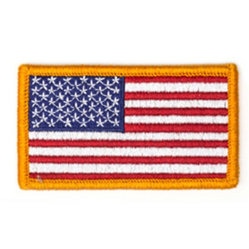 Picture of TAC SHIELD AMERICAN FLAG PATCH RED WHITE & BLUE 3 1/4" X 1 13/16" REVERSE 03801