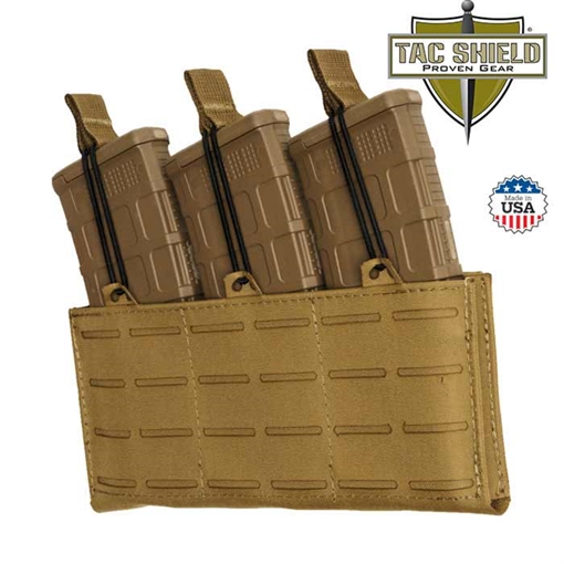 Picture of TAC SHIELD RZR MOLLE TRIPLE RIFLE MAG POUCH COYOTE T3568CY
