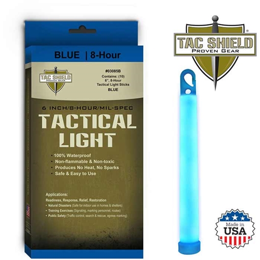 Picture of TAC SHIELD TACTICAL 8 HR LIGHT STICK 10 PK BLUE 03085B