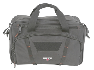 Picture of Tac Six Tactical Sporter Range Bag Black Endura with Removable Shoulder Strap, Pockets, Padded Pistol Rug & Exterior Webbing 8247