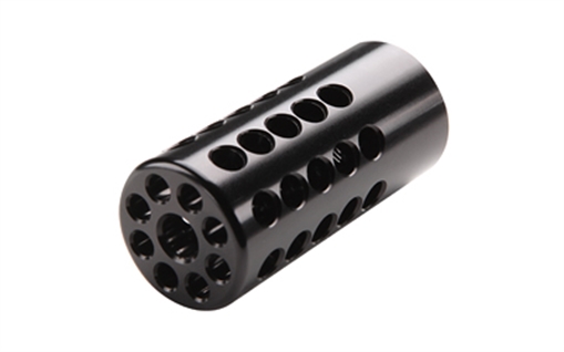 Picture of Tactical Solutions X-Ring Compensator Black Matte Aluminum with 1/2"-28 tpi Threads .920" Diameter for 22 LR Ruger 10/22 1022CMPMB