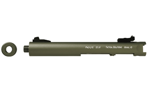 Picture of Tactical Solutions Pac-Lite, 4.5" Threaded Barrel, Fits Ruger Mark I, II, III and 22/45 Series Pistols, OD Green PL45TEMODNF PL4.5TENF-04