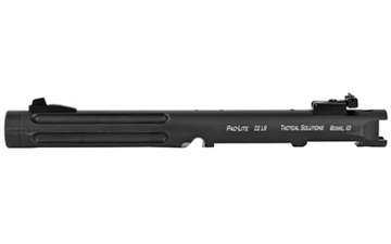 Picture of Tactical Solutions Pac-Lite Barrel 22 LR 6" Threaded & Fluted, Drilled & Tapped, Adj. Sights, Black Anodized for Ruger Mark IV & IV 22/45 PLIV6TEMBRF