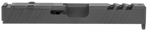 Picture of TacFire Replacement Slide 9mm Luger Graphite Black Cerakote Stainless Steel with Optics Cut & Slide Ports for Glock 19 Gen3 GLKSL19G2
