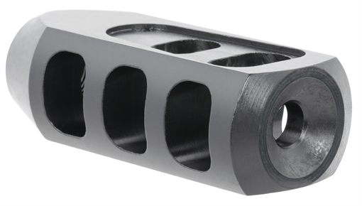 Picture of TacFire Tanker Muzzle Brake Black Oxide Steel with 1/2"-28 tpi Threads 2.76" OAL 1.37" Diameter for 5.56x45mm NATO MZ1009N