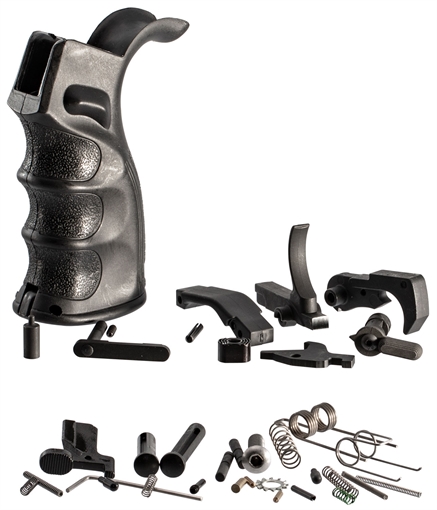 Picture of TacFire AR-10 Lower Parts Kit 308 Win Black PGAR-B Pistol Grip Grip LPK02B308