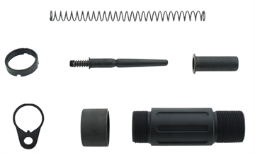 Picture of TacFire Short Buffer Tube System Black Anodized Aluminum with QD End Plate for AR Pistol Platform MAR139C