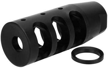 Picture of TacFire Compact Compensator Black Nitride Steel with 1/2"-28 tpi Threads & 2.50" OAL for 5.56x45mm NATO AR-15 MZ1002N