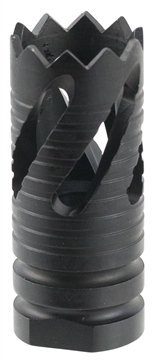 Picture of TacFire Thread Crown Muzzle Brake Black Oxide Steel with 5/8"-24 tpi Threads & 2.05" OAL for 308 Win AR-10 MZ10213B