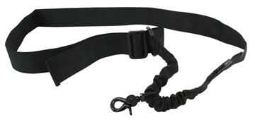 Picture of TacFire Single Point Sling Black Nylon 20"-30" OAL Adjustable Double Bungee Rifle/Shotgun SL001B