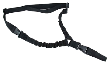 Picture of TacFire One Point Sling Black Nylon 30"-40" OAL Adjustable Double Bungee Rifle SL002B
